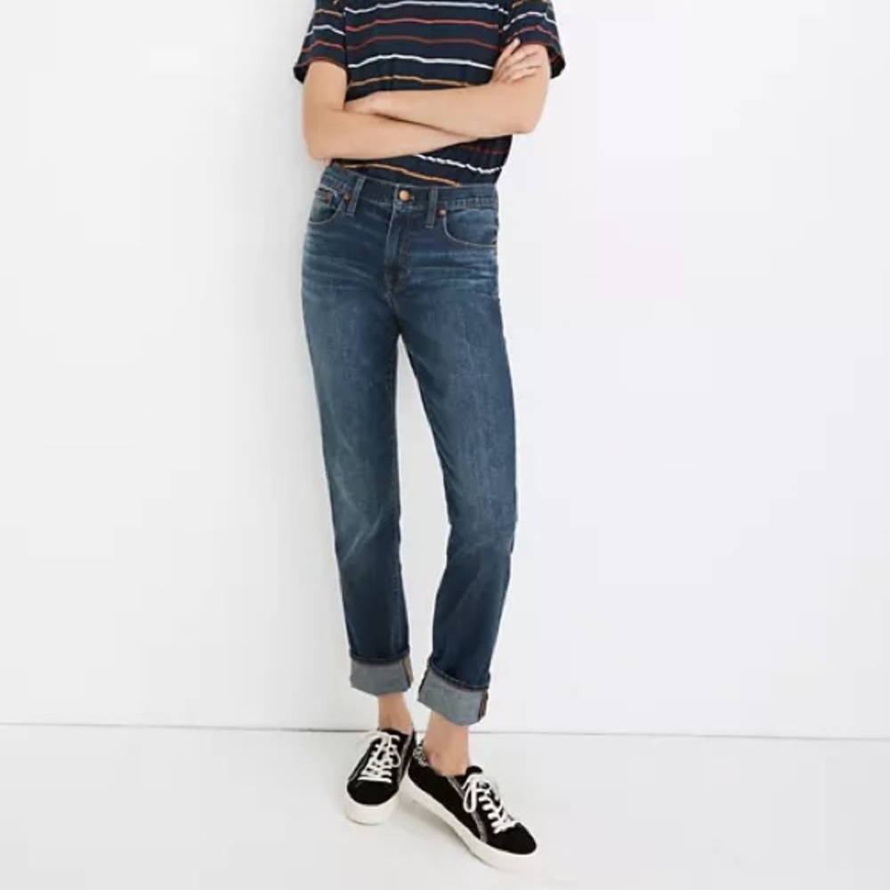 Madewell Slim Boyjean Ellers Wash Size 25 Denim Boyfriend Jeans Dark Wash MB463